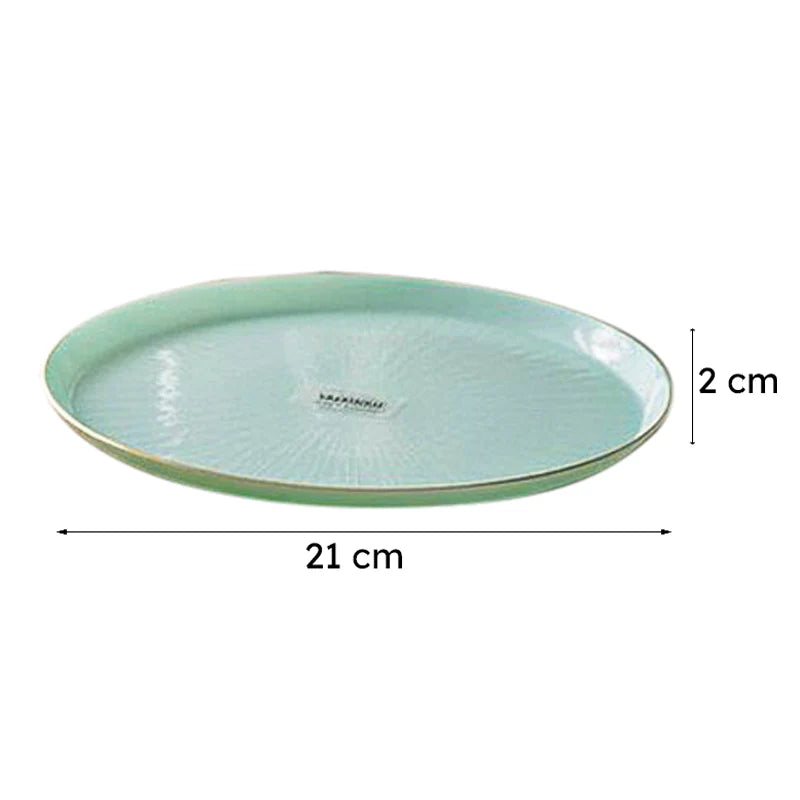 Arna Aqua Glass Dinner Plate Set – Set of 2 Elegant Plates