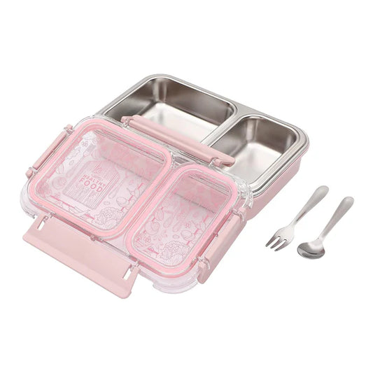 Jaypee Exteel Triple Cavity Stainless Steel Lunch Box | Double Wall Insulated | Leak Proof Containers | Ideal for Office, School & College