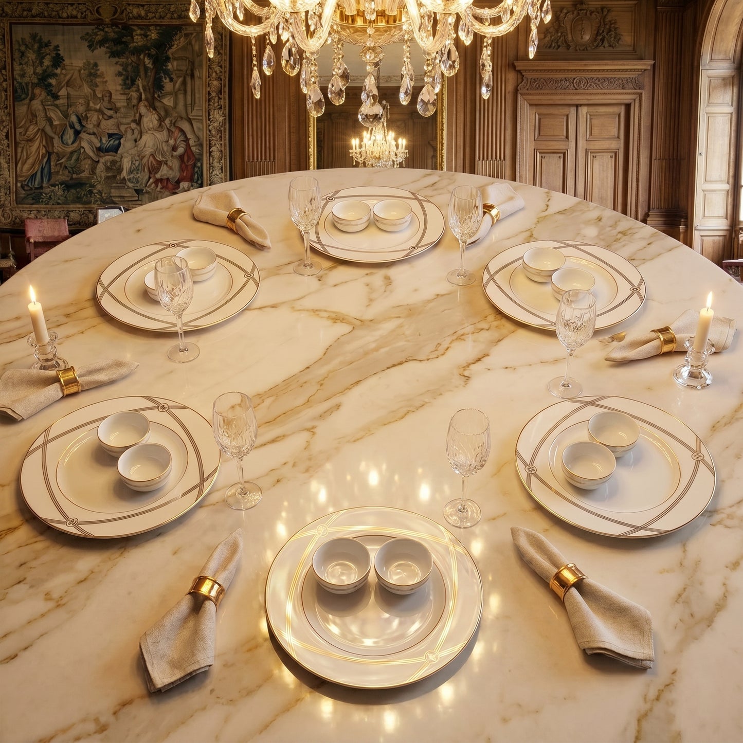 Premium Porcelain Dinner Set – 12 Pieces Elegant White & Gold Dining Collection