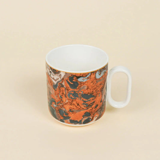 Futura Rust Porcelain Mug Set – Set of 6 (180 ml Each)