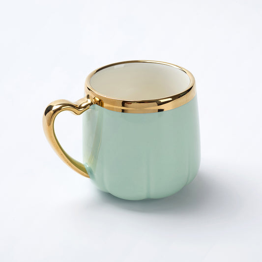 Luxury Gold Rim LIGHTGREEN Mug Set (6 Pieces)