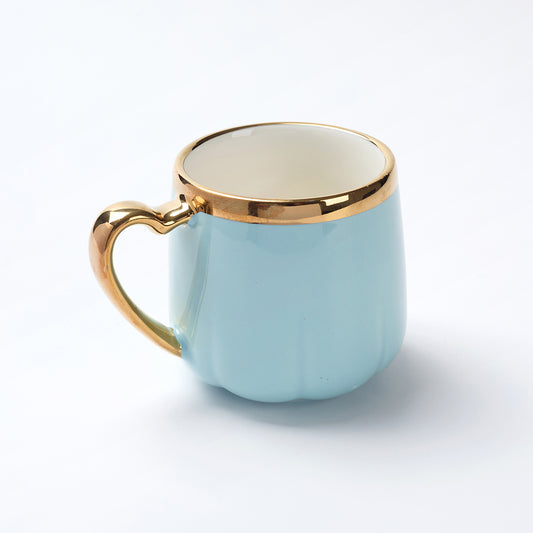 Luxury Gold Rim LIGHT BLUE Mug Set (6 Pieces)