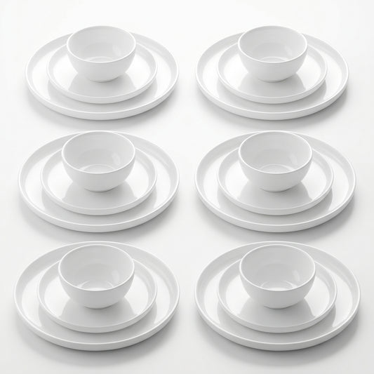 OSLO Opal Glass Premium White Dinner 18pc Set – Dining Collection