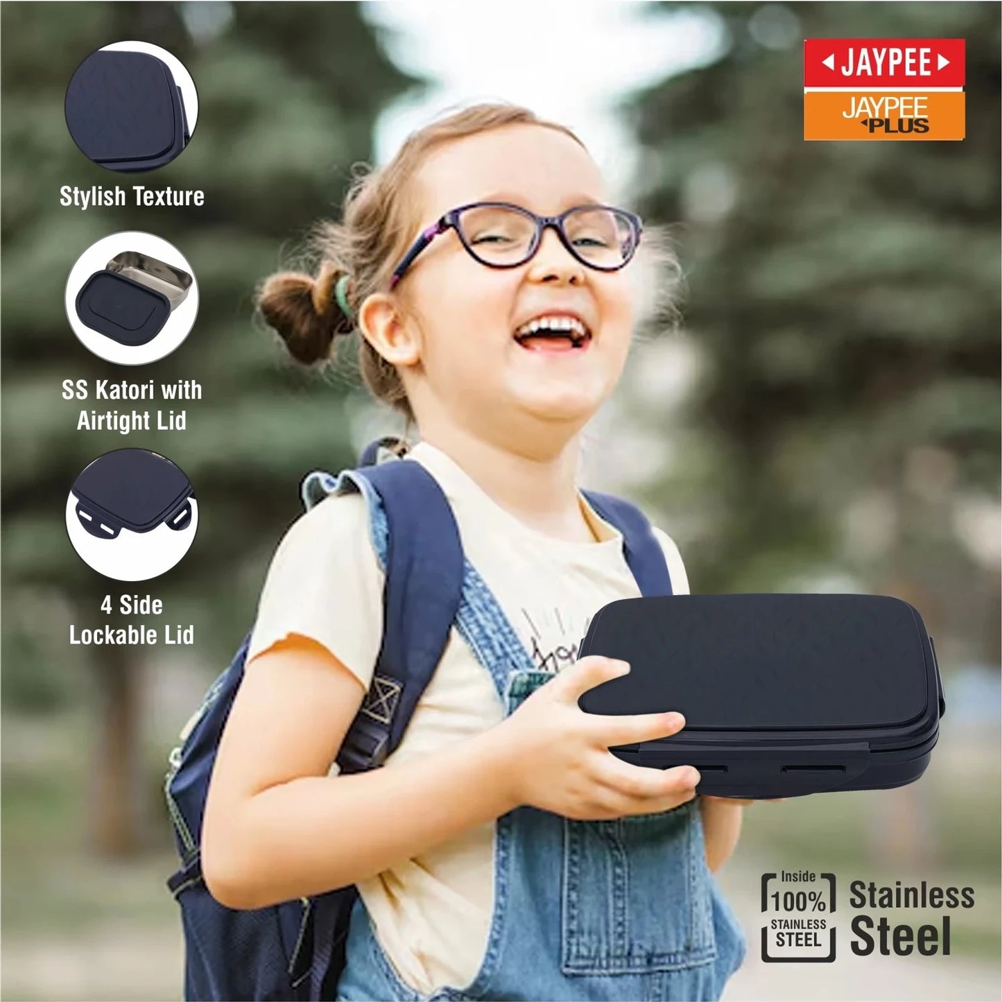 Jaypee 360° Insulated Sr. Wave Stainless Steel Lunch Box with Containers (600ml)