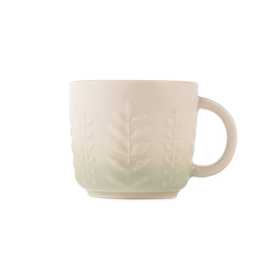 Elegant Ceramic Tea & Coffee Mug Set – 6 Pieces (Leaf Embossed Design)