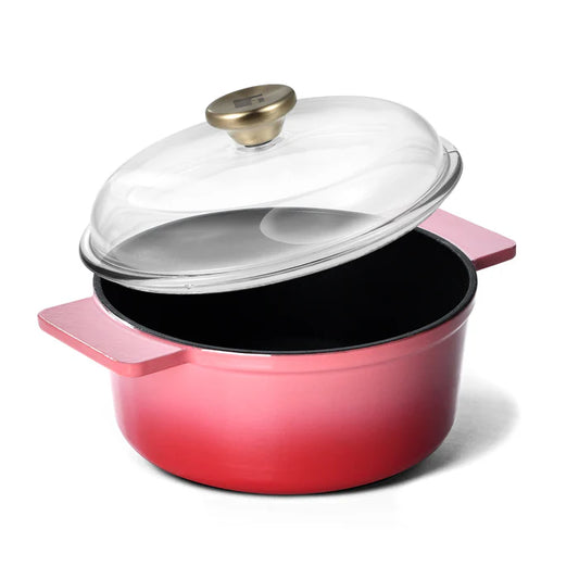 Excalibur Light Cast Iron Casserole with Lid – Pink | Bergner Premium Cookware