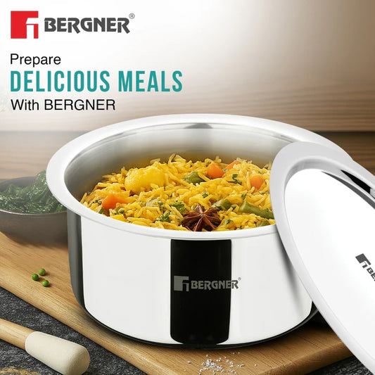 Argent TriPly Stainless Steel Tope with Lid | Induction Bottom | Premium Cooking Pot