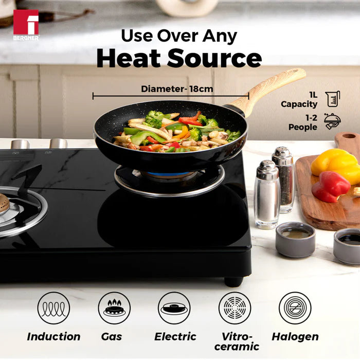 Bellini Plus Aura 5-Layer Non-Stick Omelet Pan / Frypan – Even Heating, Induction & Gas Stove Compatible