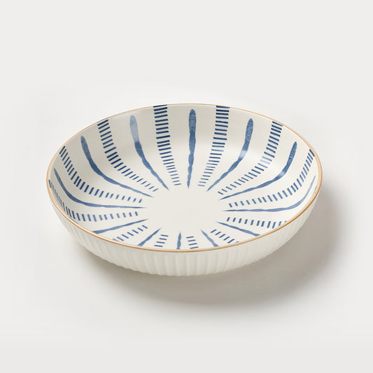Classic Blue Border Pattern Ceramic Bowl Set