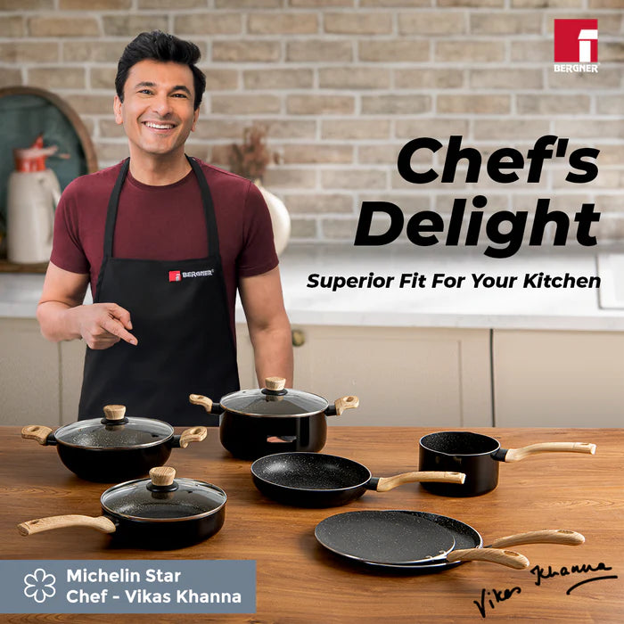 Bellini Plus Aura 5-Layer Non-Stick Kadai – Even Heating, Induction & Gas Stove Compatible