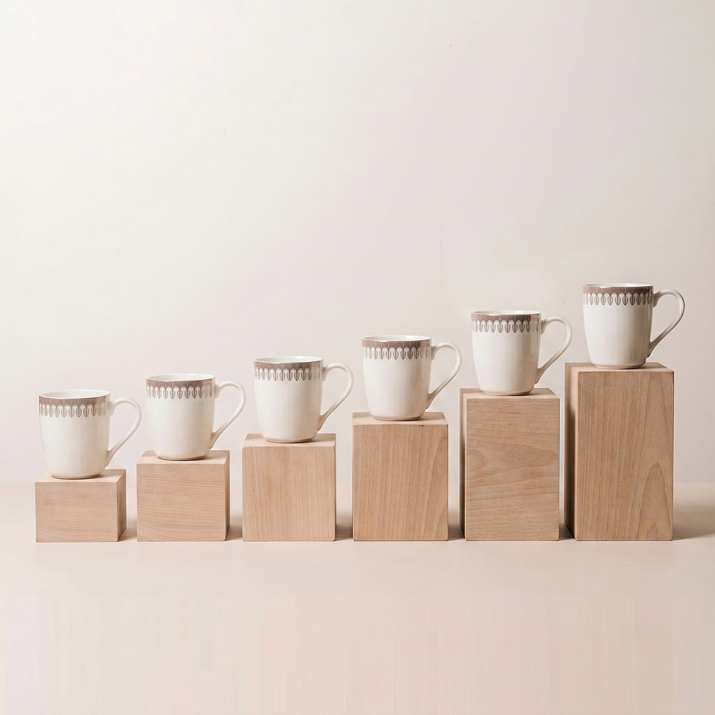 Leaf Crown Premium Ceramic Mug Set (6 Pieces)