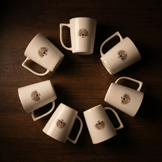 Premium Ceramic Coffee Mug Set of 6 – Peacock Design
