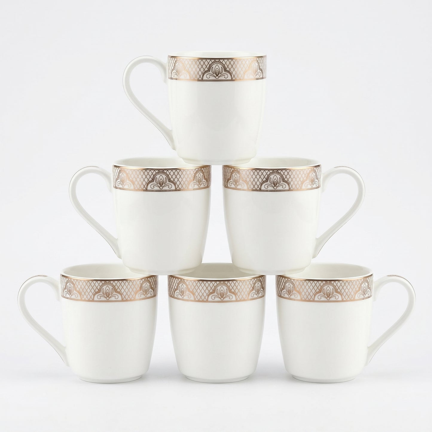 Imperial Crest Ceramic Mug Set (Set of 6)