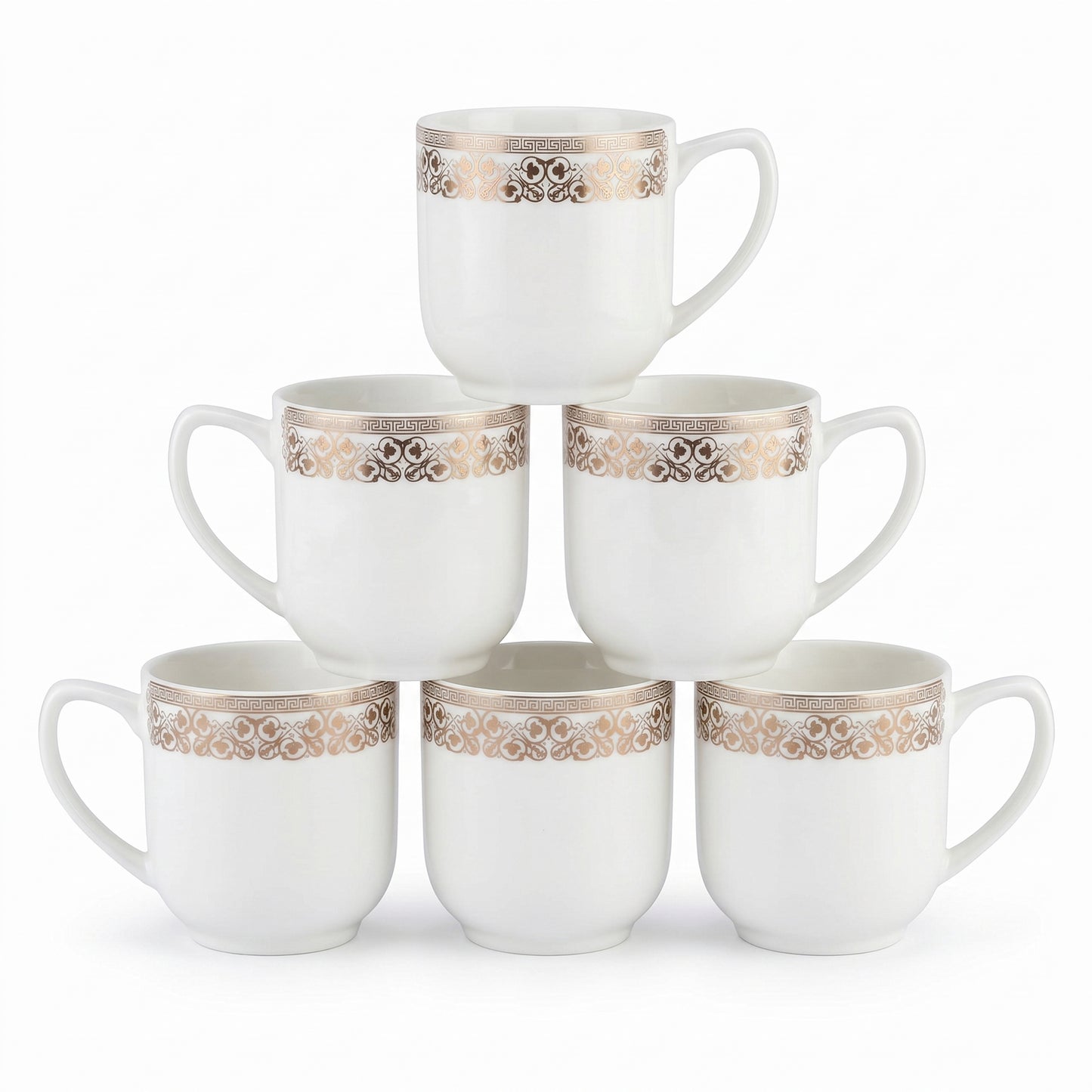 Regal Heritage Ceramic Mug Set (Set of 6)