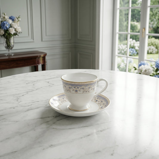 Elegant Floral Cup & Saucer Set – 6 Pieces | Premium Tea Cups