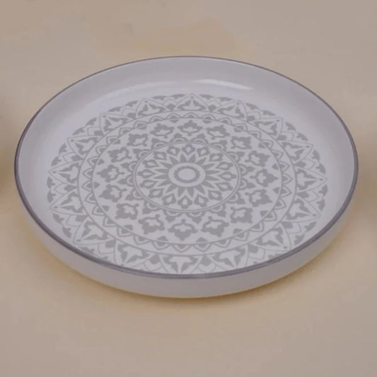 Tachiso Bario Grey Snack Plates – Premium Ceramic, Set of 6