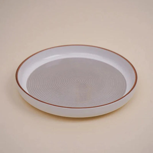Tachiso Trovo Brown Snack Plates – Premium Ceramic Plates, Set of 2