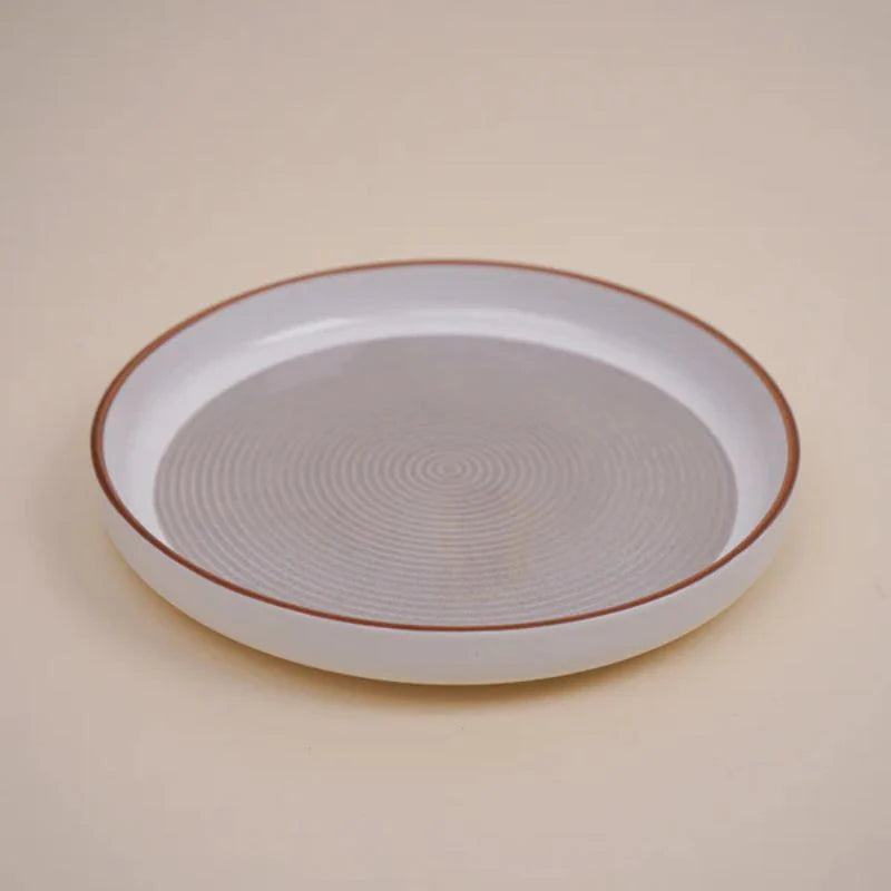 Tachiso Trovo Brown Snack Plates – Premium Ceramic Plates, Set of 2