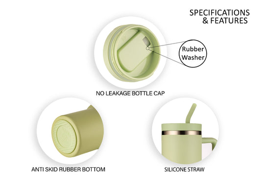 Dubblin BOLD 1200ml Insulated Tumbler with Handle & Straw | Stainless Steel Double Wall Vacuum Bottle | Hot & Cold Travel Mug