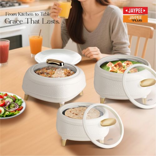 Jaypee Kingston Klass Insulated Casserole Set (3 Pcs) | PU Insulation | Stainless Steel Inner | Keeps Food Hot & Fresh