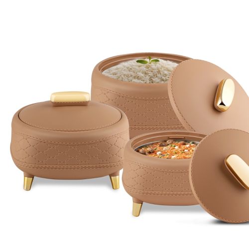 Jaypee Kingston Insulated Casserole Set (3 Pcs) | Stainless Steel Inner | PU Insulation | Hot Food Storage | 1.5L, 2L & 2.5L