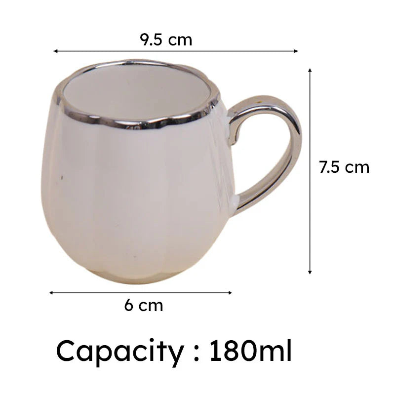 Premium Magina White Porcelain Cup Set (6 Pieces, 180 ml)