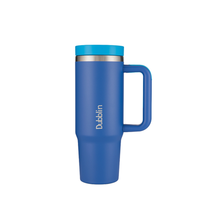 Dubblin BOLD 900ml Insulated Tumbler with Handle & Straw | Stainless Steel Double Wall Vacuum Bottle | Hot & Cold Travel Mug