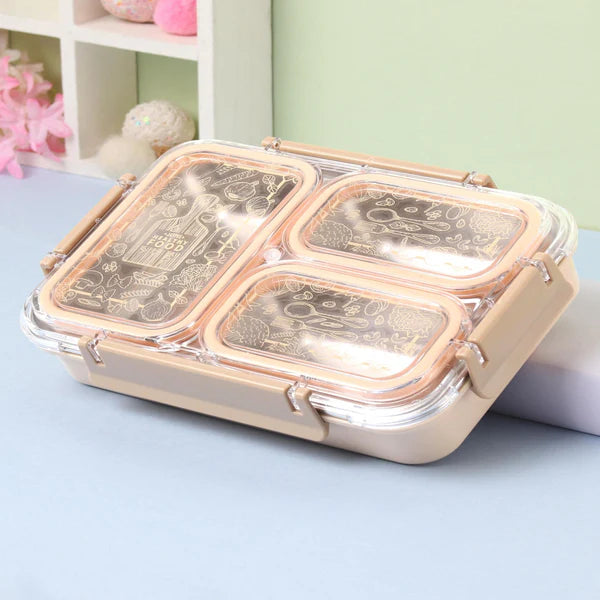 Jaypee Exteel Triple Cavity Stainless Steel Lunch Box | Double Wall Insulated | Leak Proof Containers | Ideal for Office, School & College