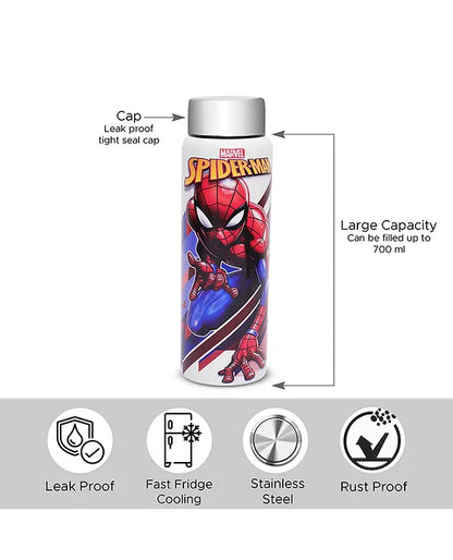 Jaypee Plus Galaxy Prime Stainless Steel Disney Marvel Spider-Man 3D Print Kids Water Bottle | Leak Proof & Rust Proof | 720ml