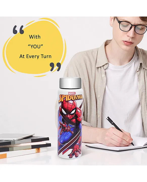 Jaypee Plus Galaxy Prime Stainless Steel Disney Marvel Spider-Man 3D Print Kids Water Bottle | Leak Proof & Rust Proof | 720ml