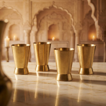 Royal Brass Tumbler Glass Set of 4