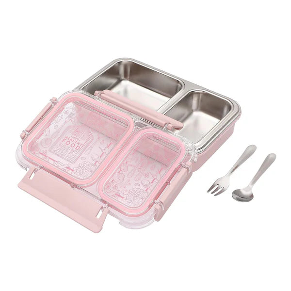 Jaypee Exteel Triple Cavity Stainless Steel Lunch Box | Double Wall Insulated | Leak Proof Containers | Ideal for Office, School & College