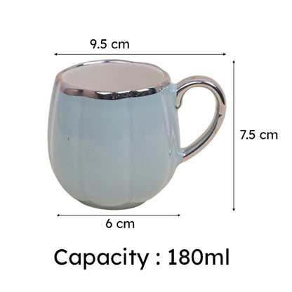 Magina Blue Ceramic Cup Set (180 ml) – Set of 6 Premium Porcelain Cups