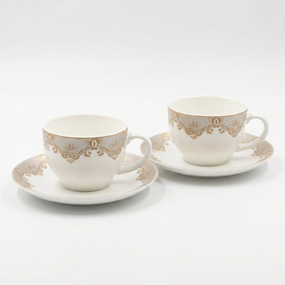 Mark Golden Elegance Cup & Saucer Set – 6 Pieces | Luxury Tea Set