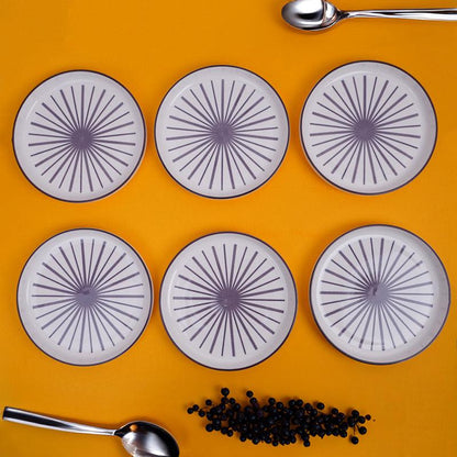 Mario Maroon Snack Plate Set – Set of 6 Premium Porcelain Plates