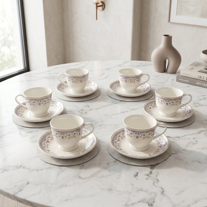 Elegant Floral Cup & Saucer Set – 6 Pieces | Premium Tea Cups