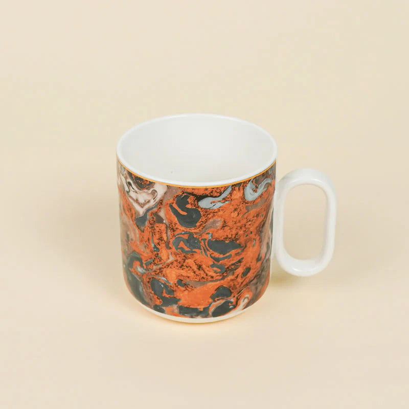Futura Rust Porcelain Mug Set – Set of 6 (180 ml Each)