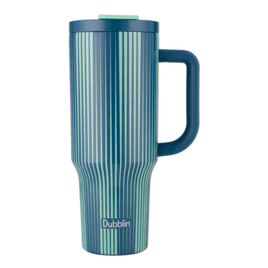 Dubblin Insulated Stainless Steel Travel Tumbler with Handle & Lid | Vacuum Flask for Hot & Cold Drink
