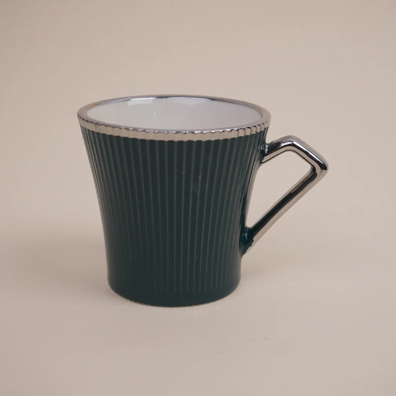 Thira Green Ceramic Cup Set (180 ml) – Set of 6 Premium Porcelain Cups