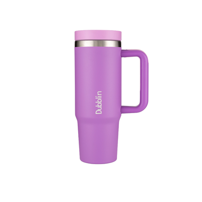 Dubblin BOLD 900ml Insulated Tumbler with Handle & Straw | Stainless Steel Double Wall Vacuum Bottle | Hot & Cold Travel Mug