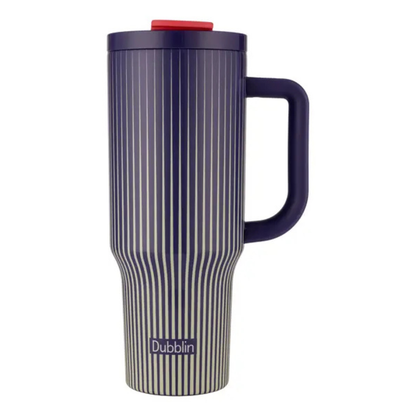 Dubblin Insulated Stainless Steel Travel Tumbler with Handle & Lid | Vacuum Flask for Hot & Cold Drink