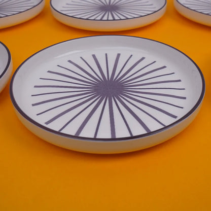 Mario Maroon Snack Plate Set – Set of 6 Premium Porcelain Plates