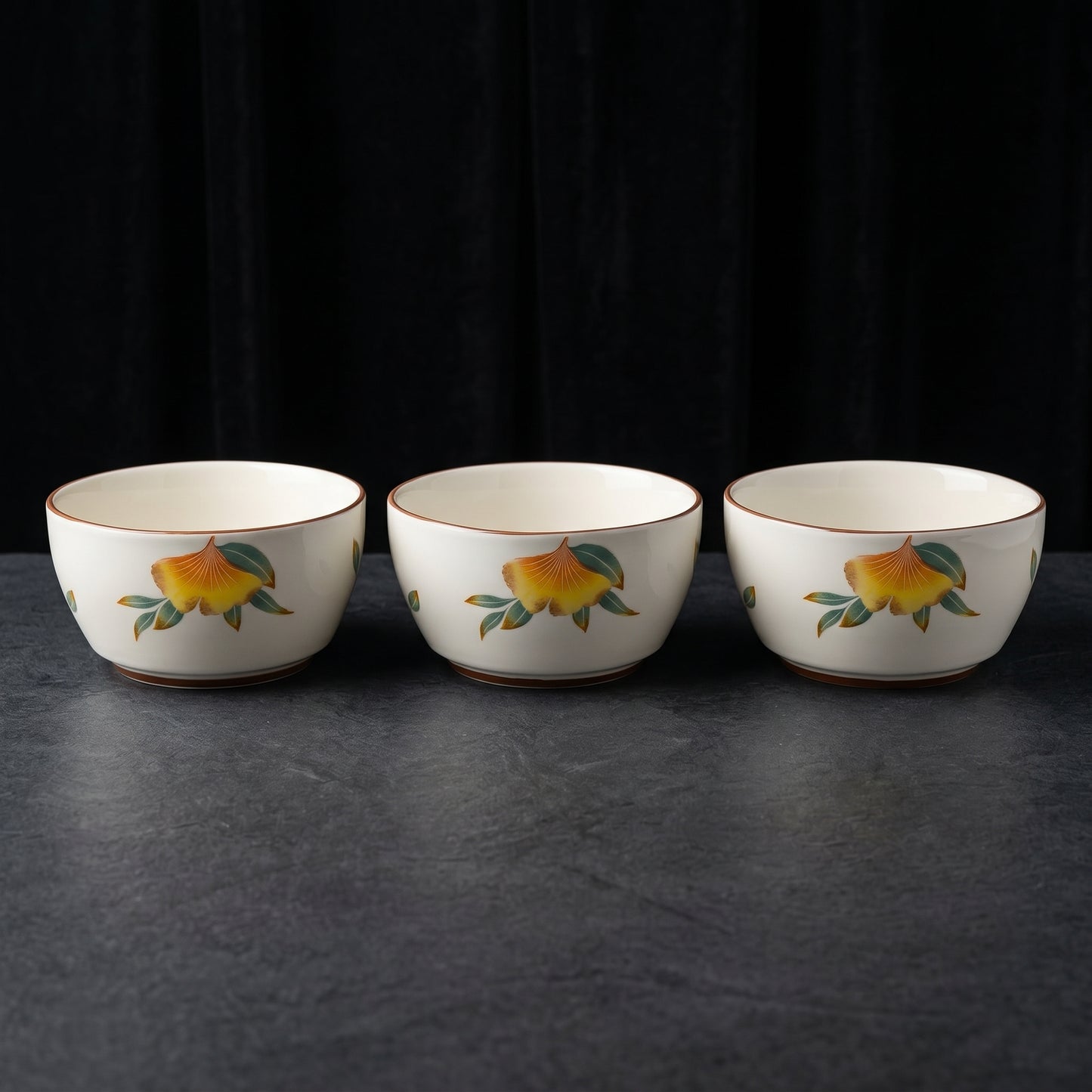 Tachiso Floral Printed Serving Bowl Set – 4 Pieces | Premium Ceramic Bowls