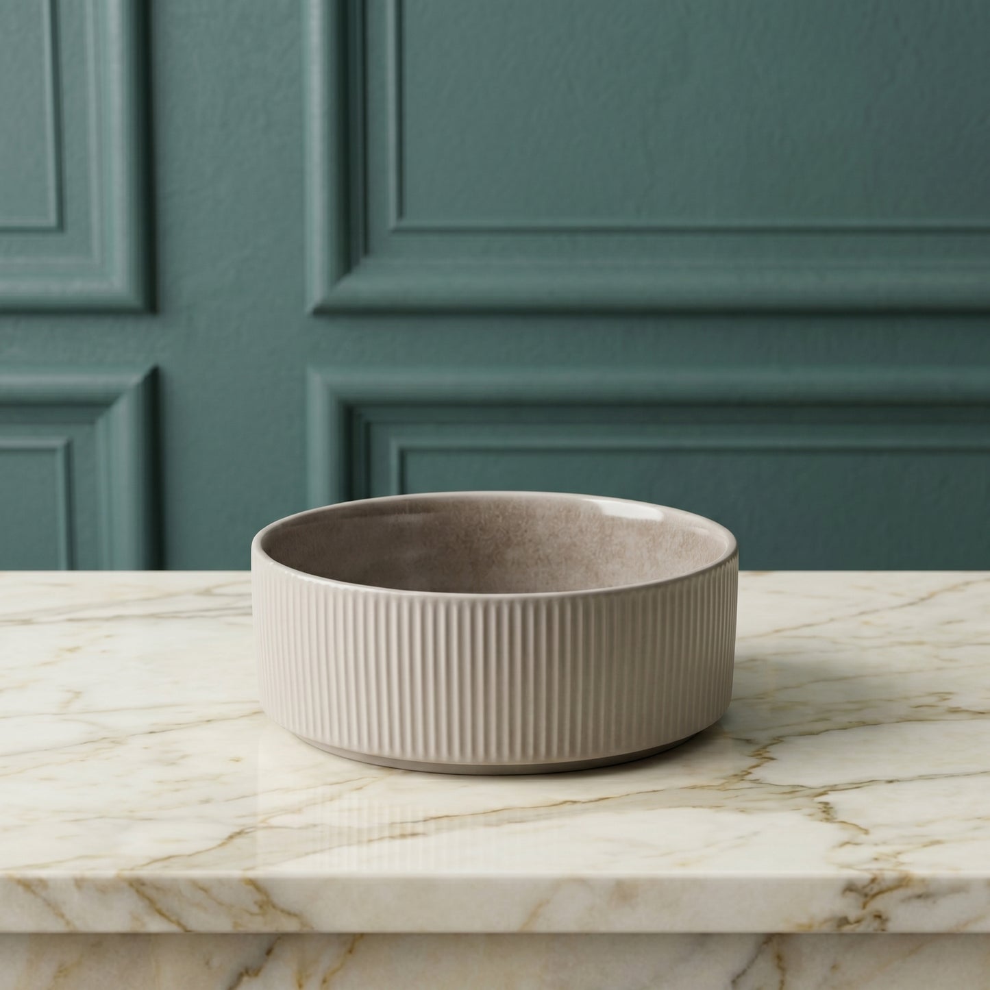 Tachiso Premium Ribbed Ceramic Serving Bowl Set – 2 Pieces