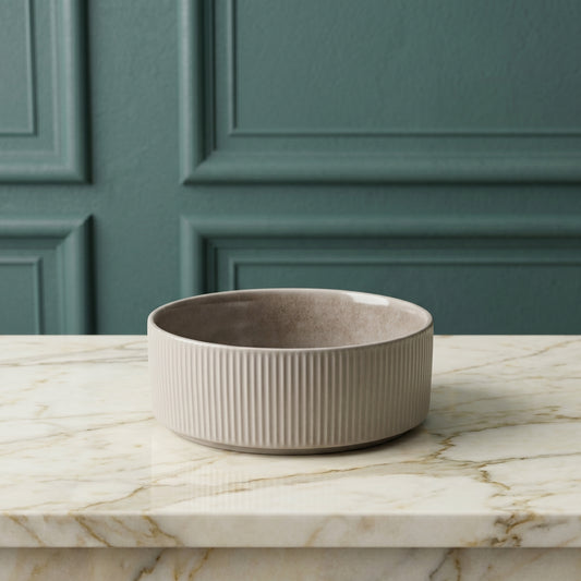 Tachiso Premium Ribbed Ceramic Serving Bowl Set – 2 Pieces