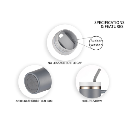 Dubblin BOLD 900ml Insulated Tumbler with Handle & Straw | Stainless Steel Double Wall Vacuum Bottle | Hot & Cold Travel Mug