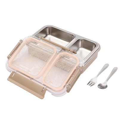 Jaypee Exteel Triple Cavity Stainless Steel Lunch Box | Double Wall Insulated | Leak Proof Containers | Ideal for Office, School & College