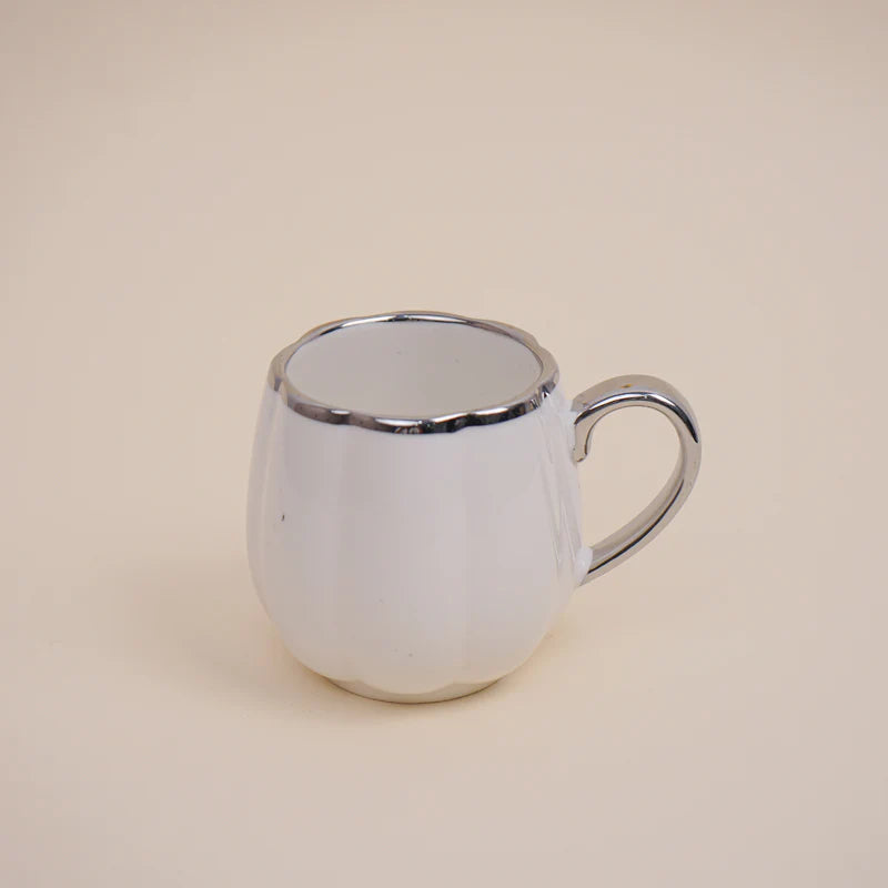Premium Magina White Porcelain Cup Set (6 Pieces, 180 ml)