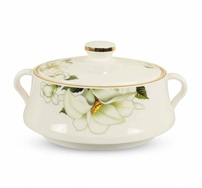 NAYASA Stainless Steel Casserole Set (Pack of 4) – 500ml, 1000ml, 1500ml, 2000ml | Insulated Hot Case for Cook & Serve | Floral Design
