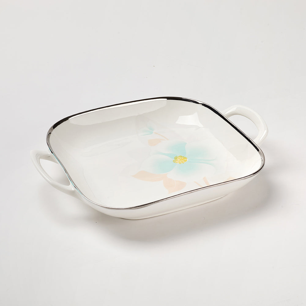 Mint Bloom 3-Piece Platter Set